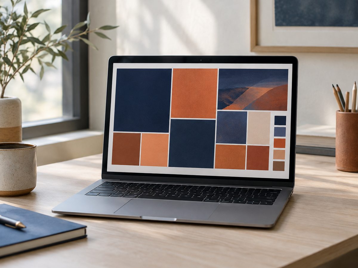 Laptop showing an abstract campaign interface
