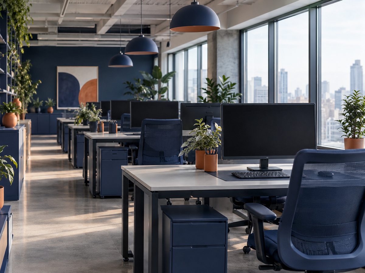 Open-plan studio office interior
